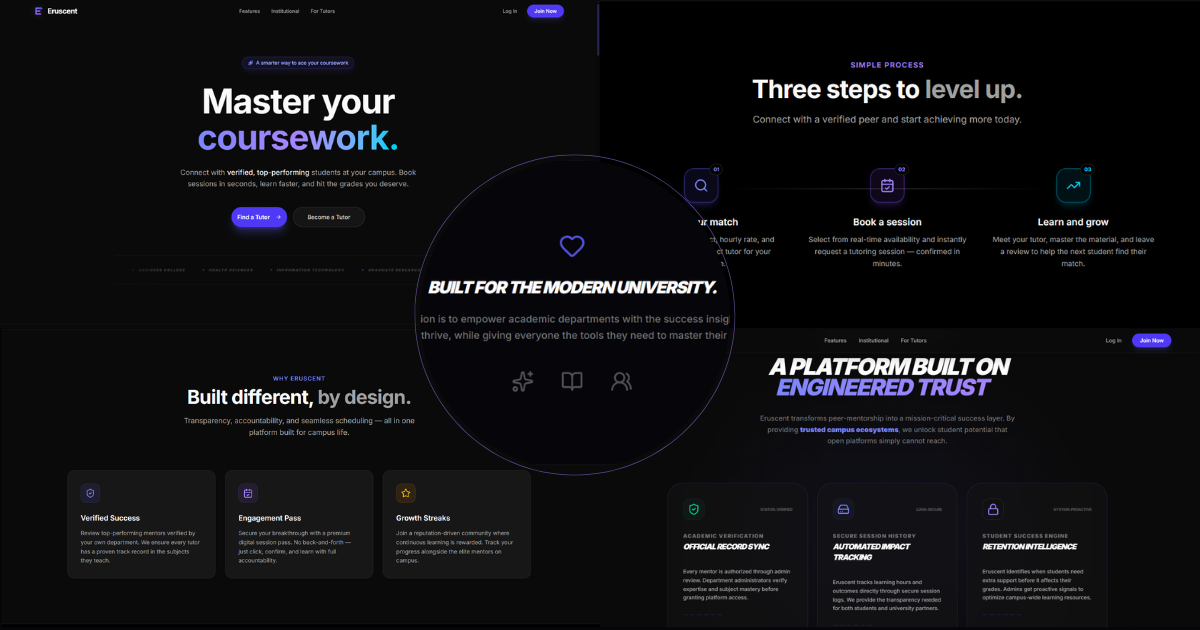Eruscent Peer Tutoring Platform Preview
